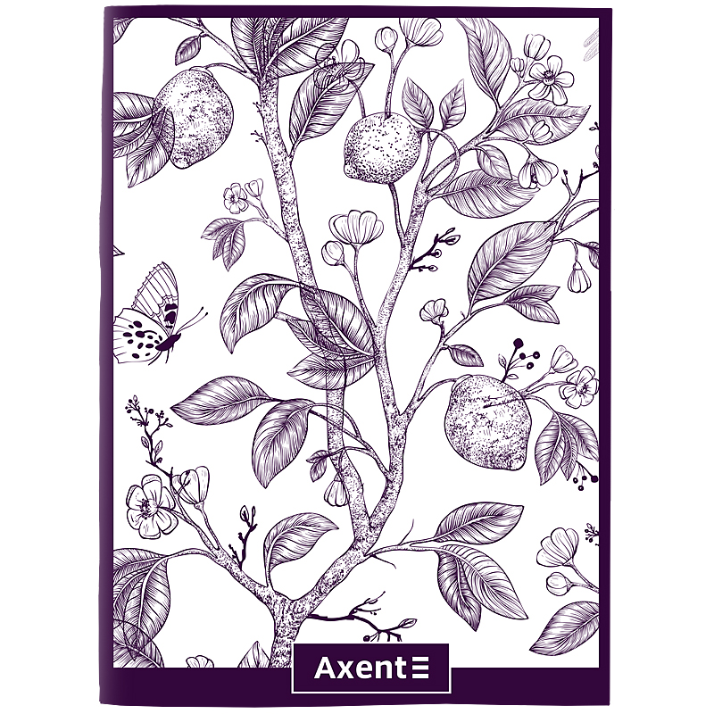 Зошит для записів Axent 4780-7-A, А4, 48 аркушів, клітинка, сливовий